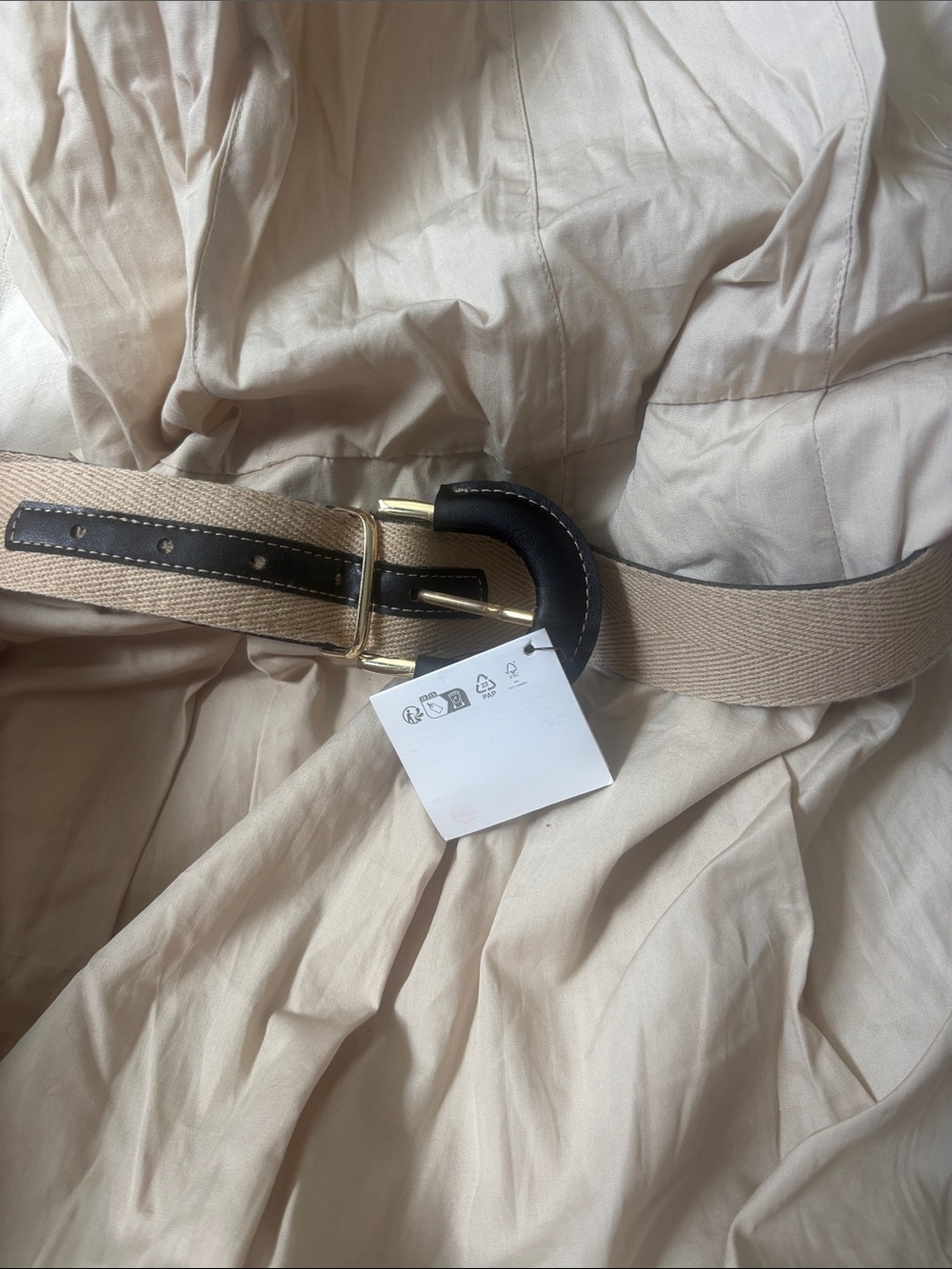 Zara Cream Sleeveless Midi Dress with Belt - Picture 4 of 4